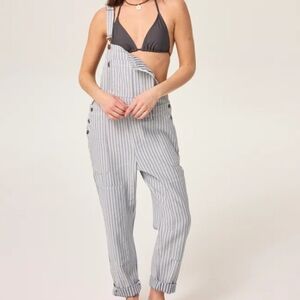 Levitate Sunflower Striped Women's Overalls NEW